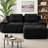 82" Modern L-Shaped Modular Sectional Sofa with Movable Ottoman, Premium Corduroy Fabric 2-Seater Couch with Deep Seat, Tufted Design & No Assembly Required Anti-Slip Base-931264788
