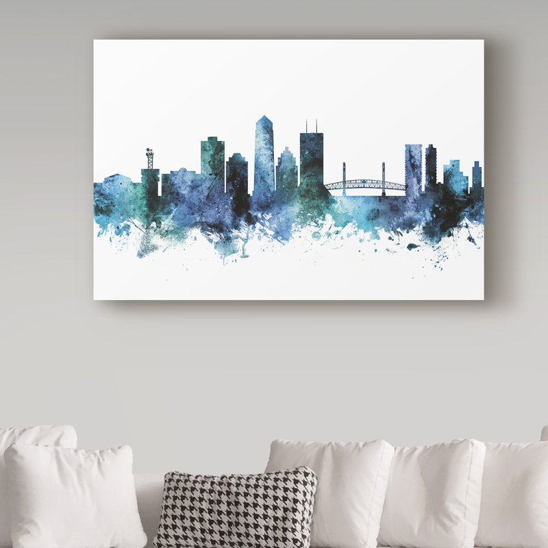 « jacksonville floride blue blue horizon », reproduction d’impression sur toile tendue, H 16 po x l 24 po x P 2 po