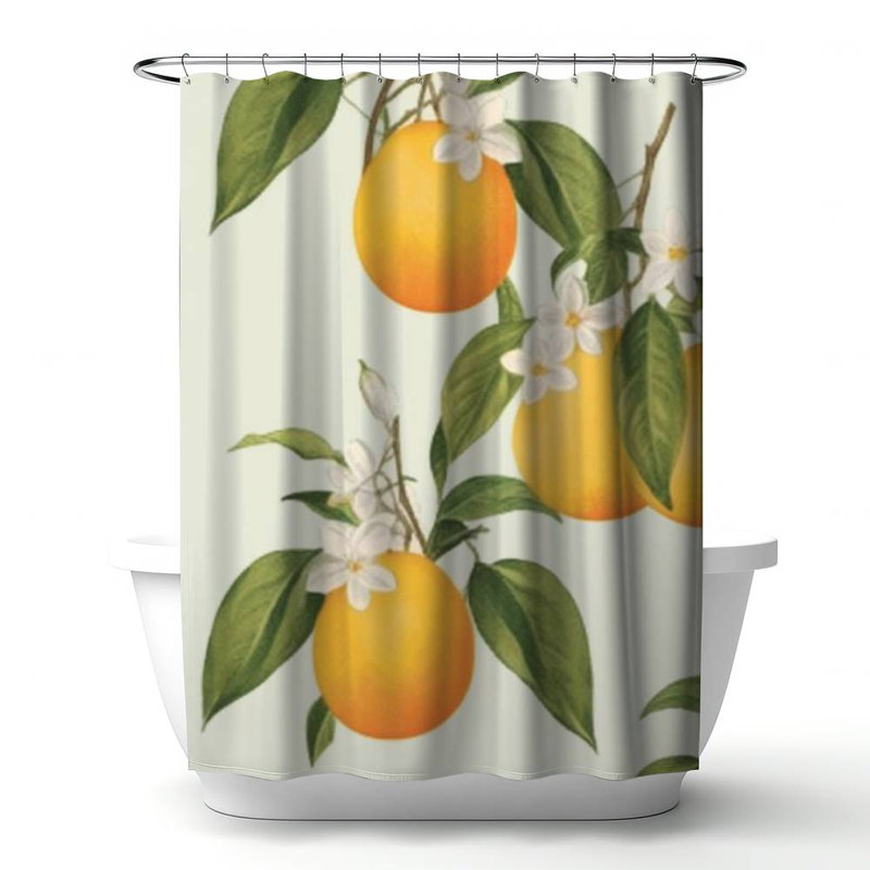 Shower Curtain FL392 – Polyester Shower Curtain, Dye Sublimation Print, 71" W × 74" L