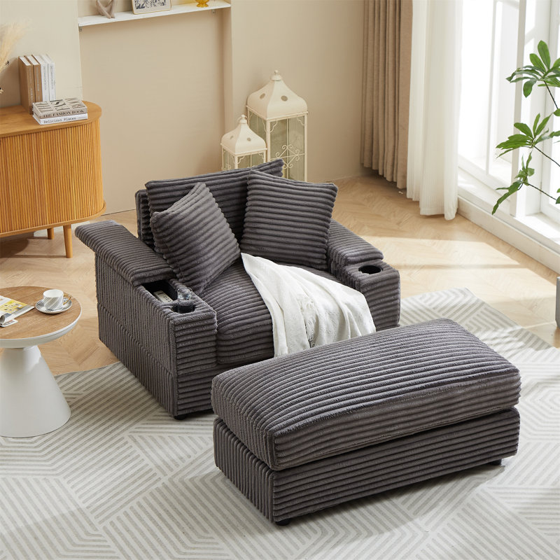 Chaise longue Janar, Gris