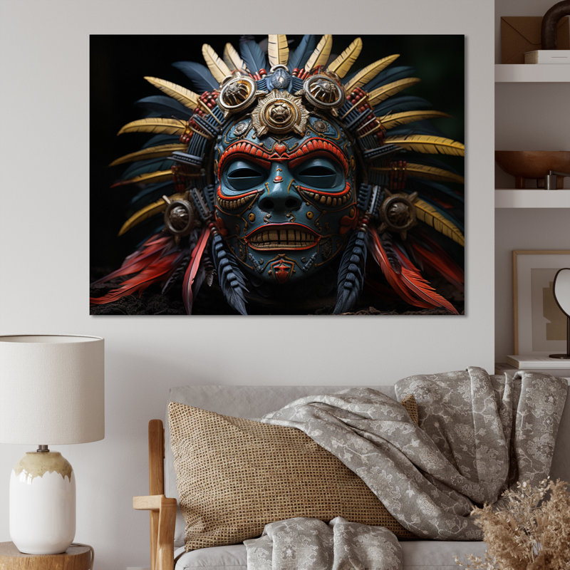 «Chriss African Tribes Mende Mask I», reproduction sur toile, H 16 po x l 32 po x P 1 po, Toile tendue