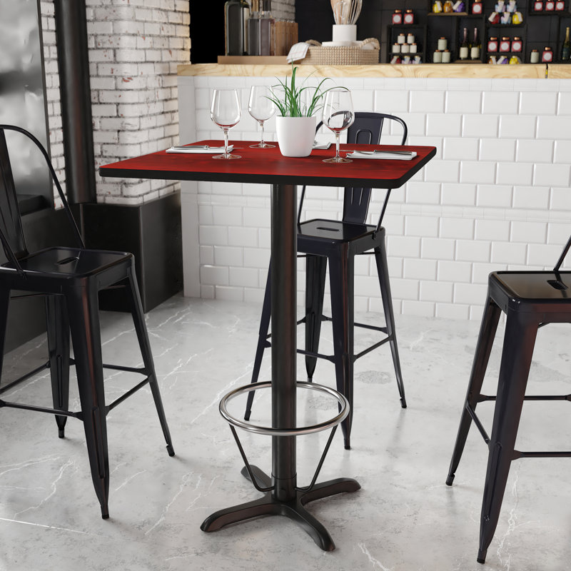 Plateau de table carré en stratifié 24 po Basler, H 43,125 po x l 30 po x P 30 po, Acajou