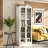 Modern Metal Pantry Cabinet with Glass Doors & 5 Adjustable Shelves, Tall Kitchen Storage, White