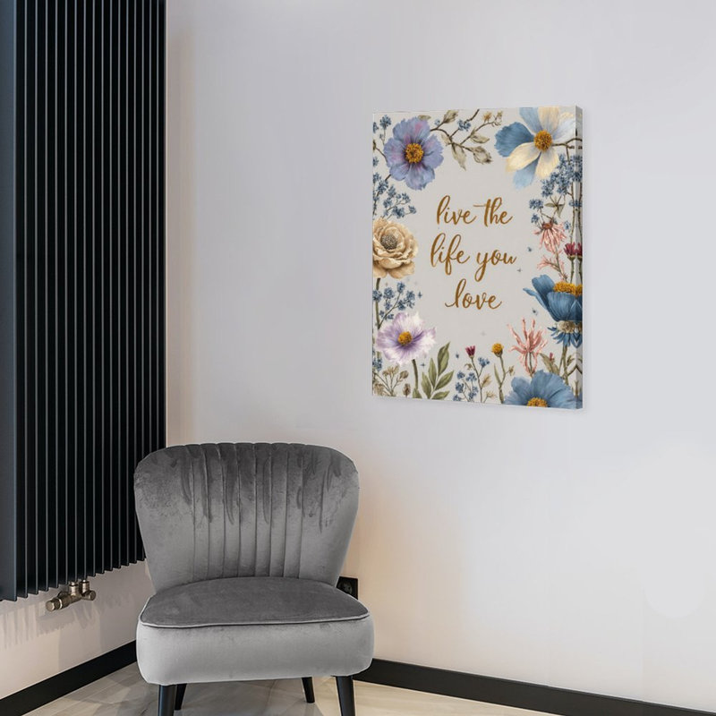 «Floral Life», art mural encadré en bois, l 16 po x L 20 po