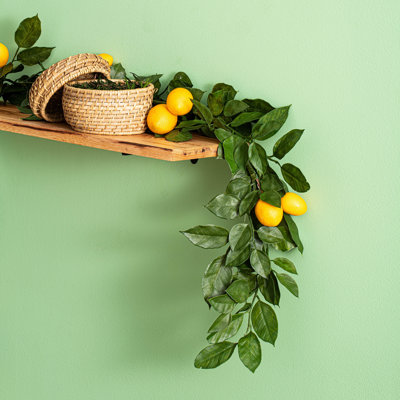 Guirlande 6 pi avec feuilles vertes et jaunes Salal