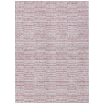 Tapis intérieur lavable rayé rose Blush