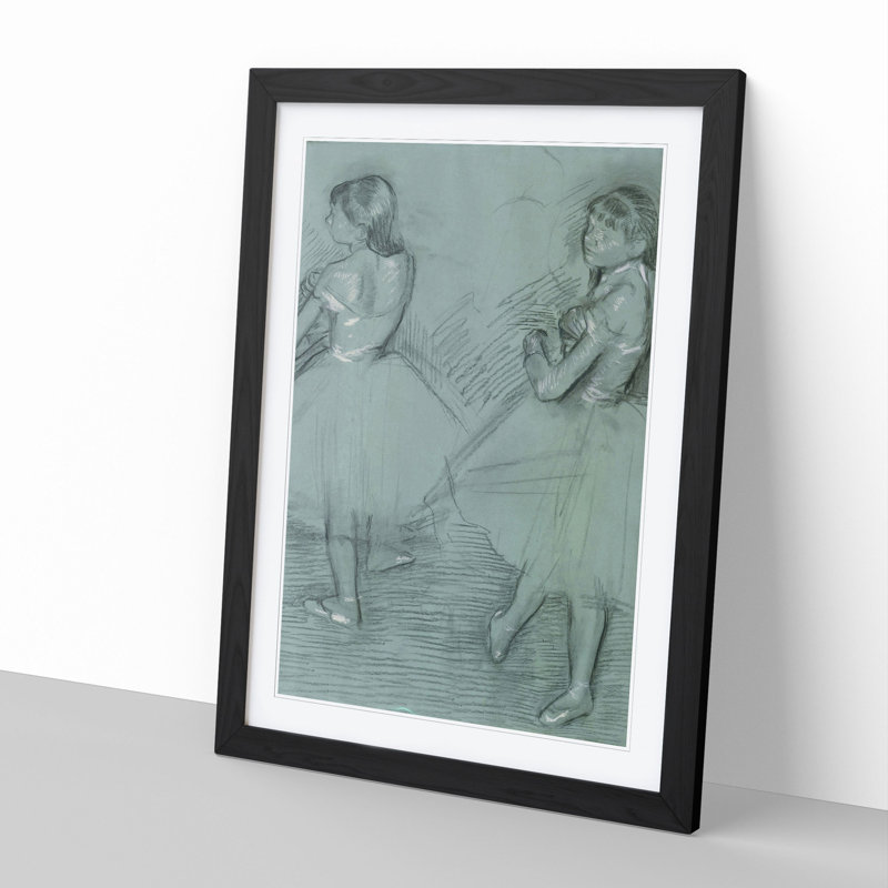 Study of Ballet Ballerina Dancers Vol.2 by Edgar Degas - Picture Frame Painting, Black Framed, 48cm H x 36cm W x 2cm D