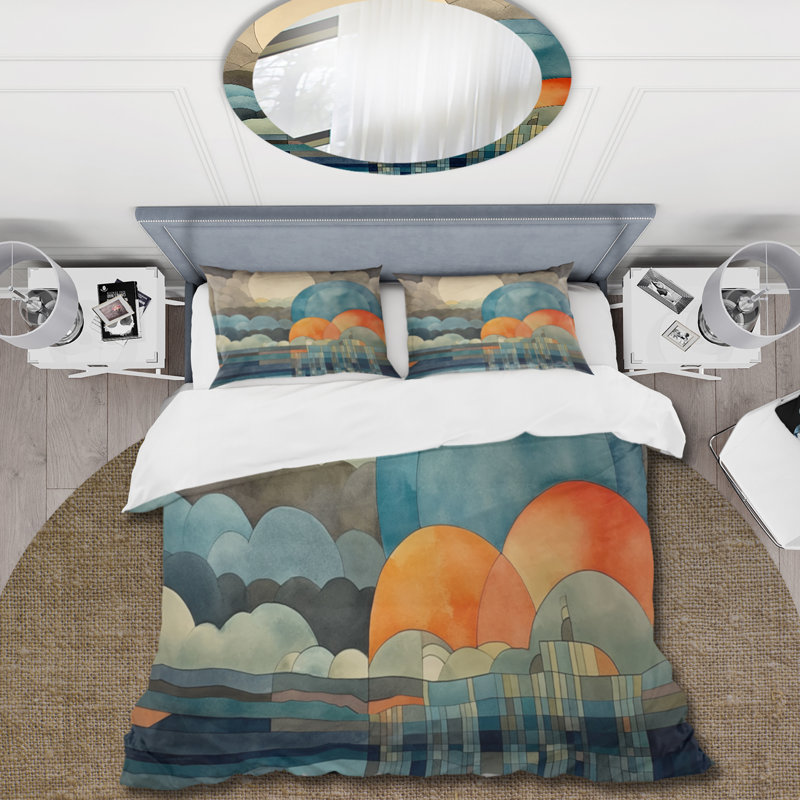 Ensemble de housse de couette en microfibre / polyester Giant Sun Cloud Bedding