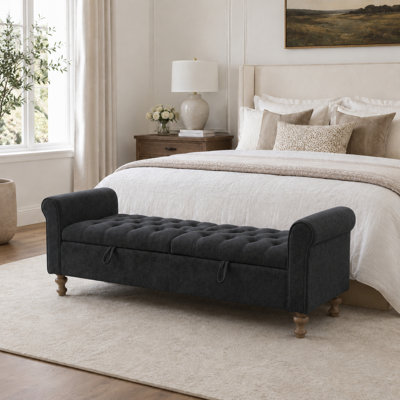 Repose-pieds rembourré à grande capacité avec rangement et rangement pour studio et garde-robe