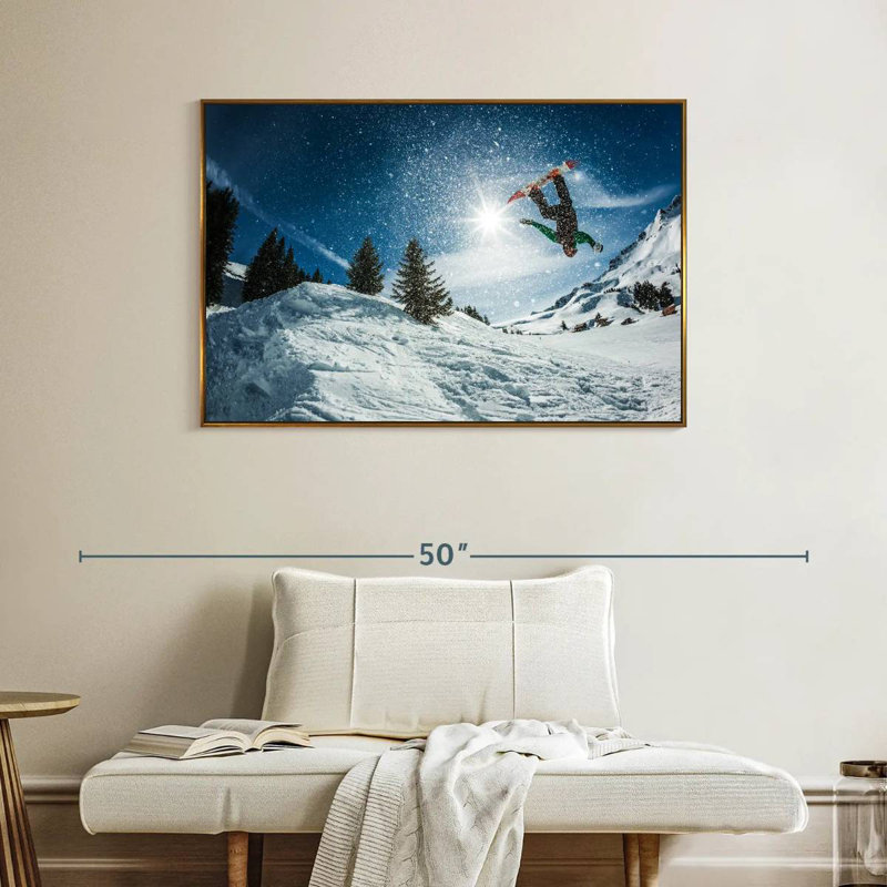 Snowboard, Cadre flottant doré, 40 po x 27 po