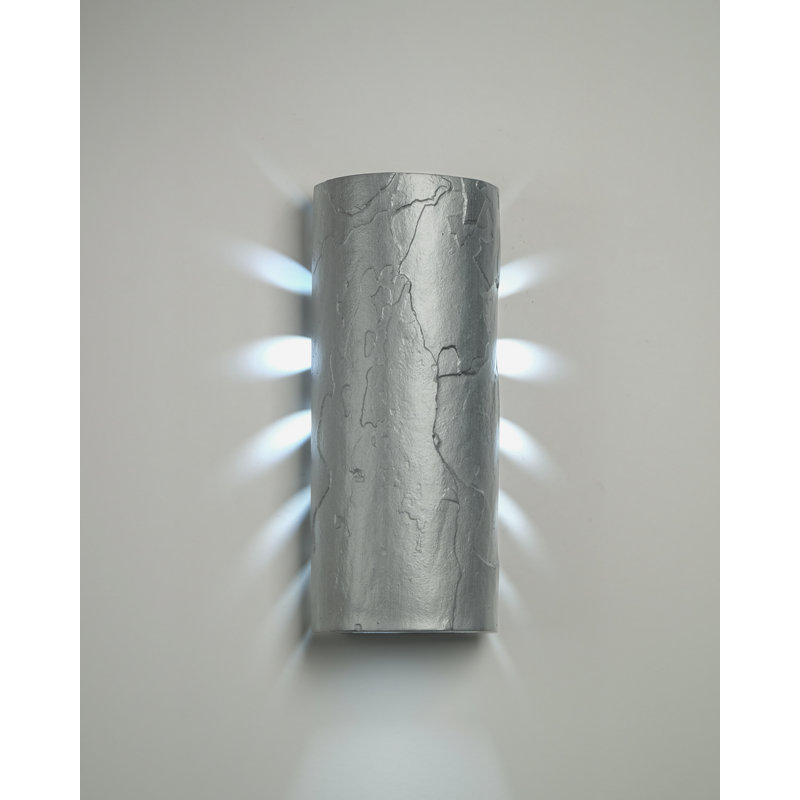 Donnice Flush Mount Ceramic Outdoor Wall Lights, LED Bulb Included, 17" H x 7" W x 4.5" D, Rubbed Pewter