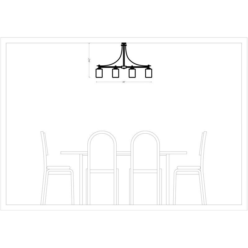 Elmwood Park 4 - Light Kitchen Island Pendant, No, Bronze