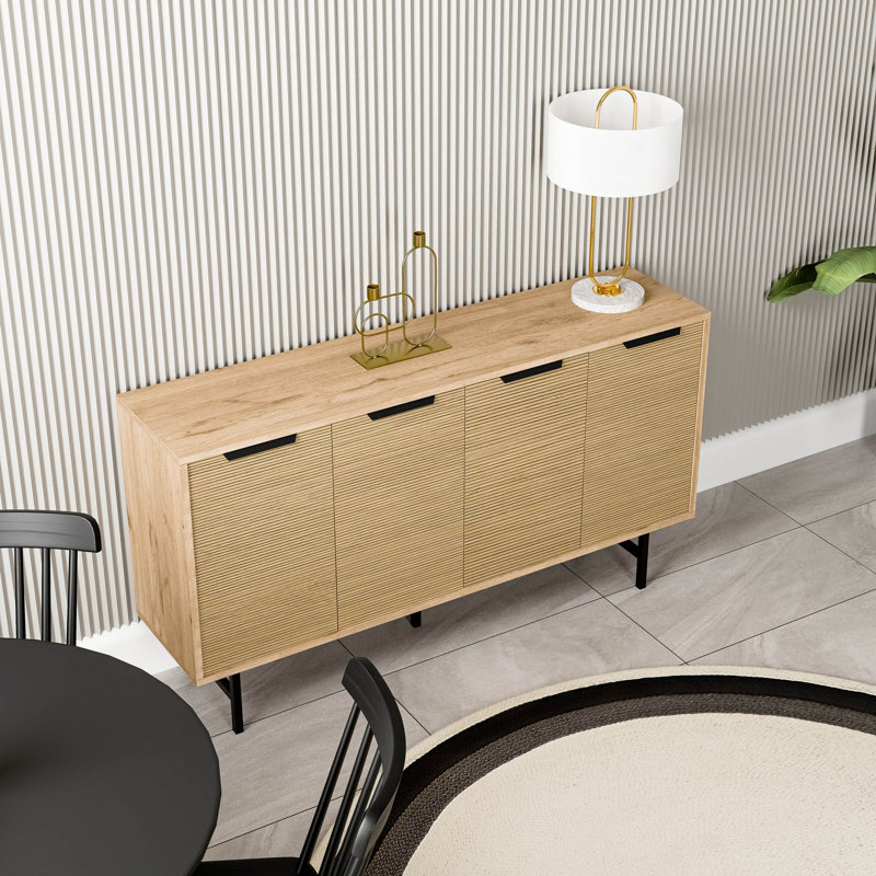 Covedale 144cm Console Table, Beige/Black