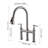 3 Hole Bridge Kitchen Faucet With Pull Down Sprayer,2 Handle Faucet For Kitchen Sinks Pull Out Sprayer Kitchen Sink Faucet