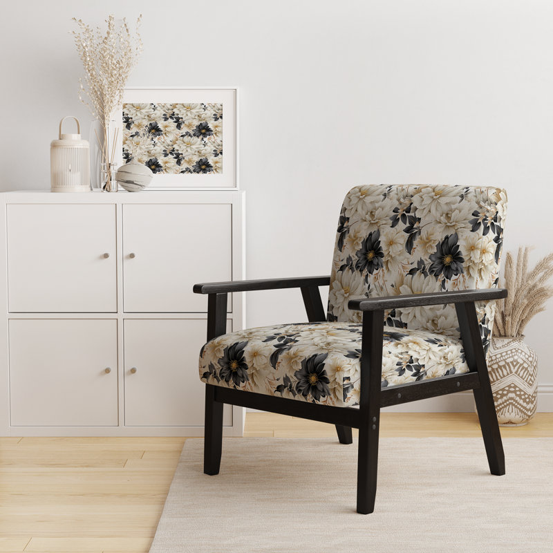 Chaise d'appoint florale Cobalt, Motif victorien chic et urbain IV