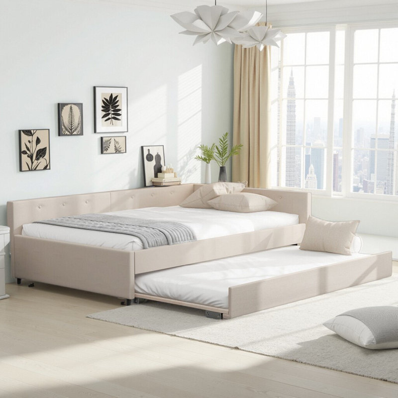 Lit plateforme tapissier Modern Comfort, Lit double