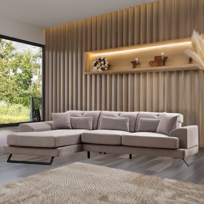 Upholstered L-Shaped Sectional Left Hand Facing