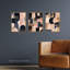 Abstract Geometric Soft Pastel Pink Gold Blue - 3 Piece No Frame Print Set-231139857