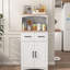 Armoire de cuisine pour micro-ondes: rangement pour garde-manger blanc avec grand tiroir et armoire pour garde-manger: espace de rangement
