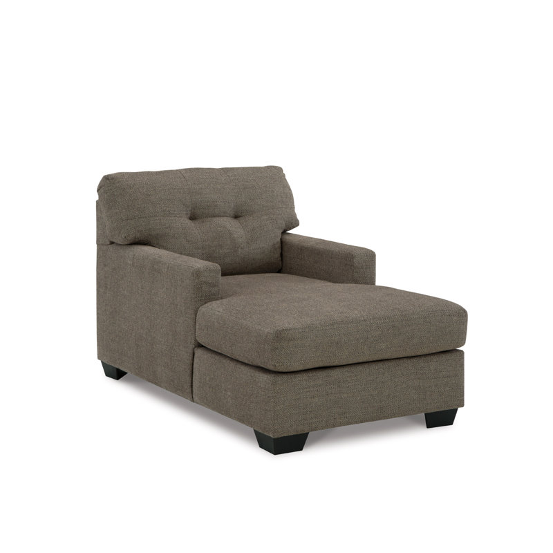 Upholstered Chaise Lounge, Brown 100% Polyester