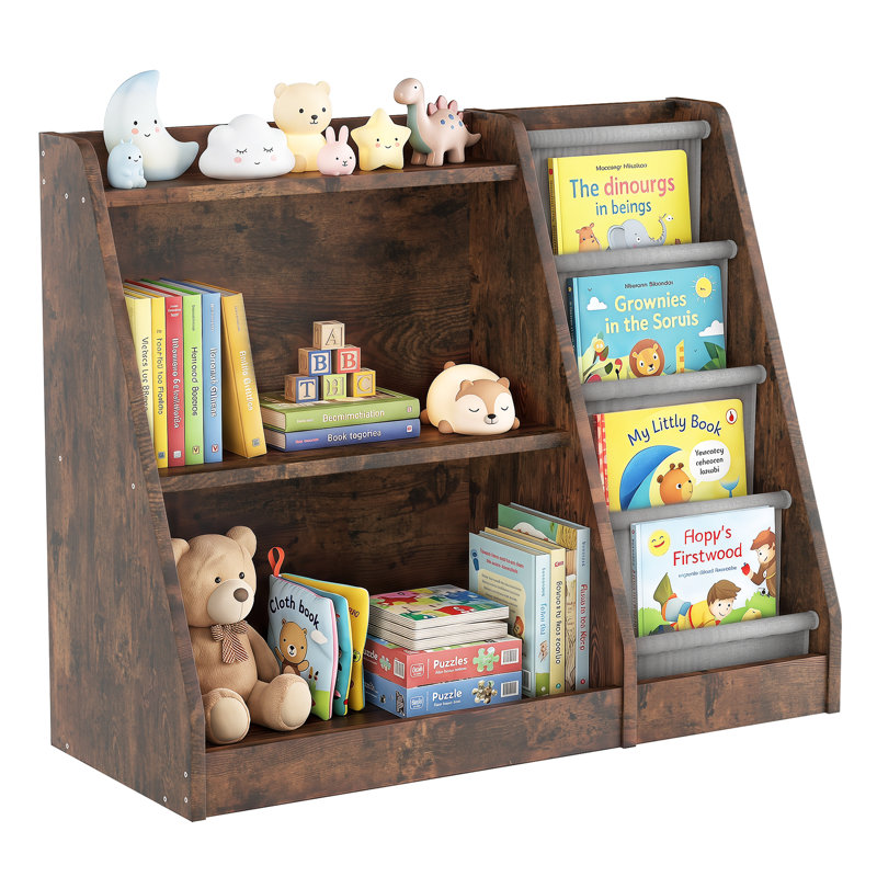 Bibliothèque standard pour enfants, tablette de rangement Montessori pour livres, idéale pour la chambre d'enfant ou la crèche.