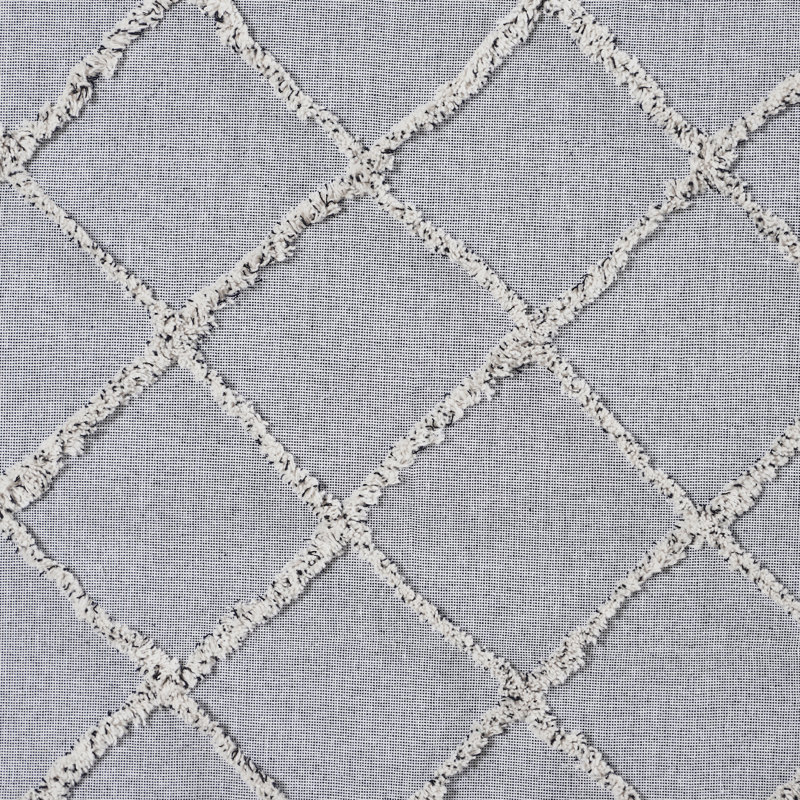 Frayed Lattice Creme & Black Pillow 20x20, gris