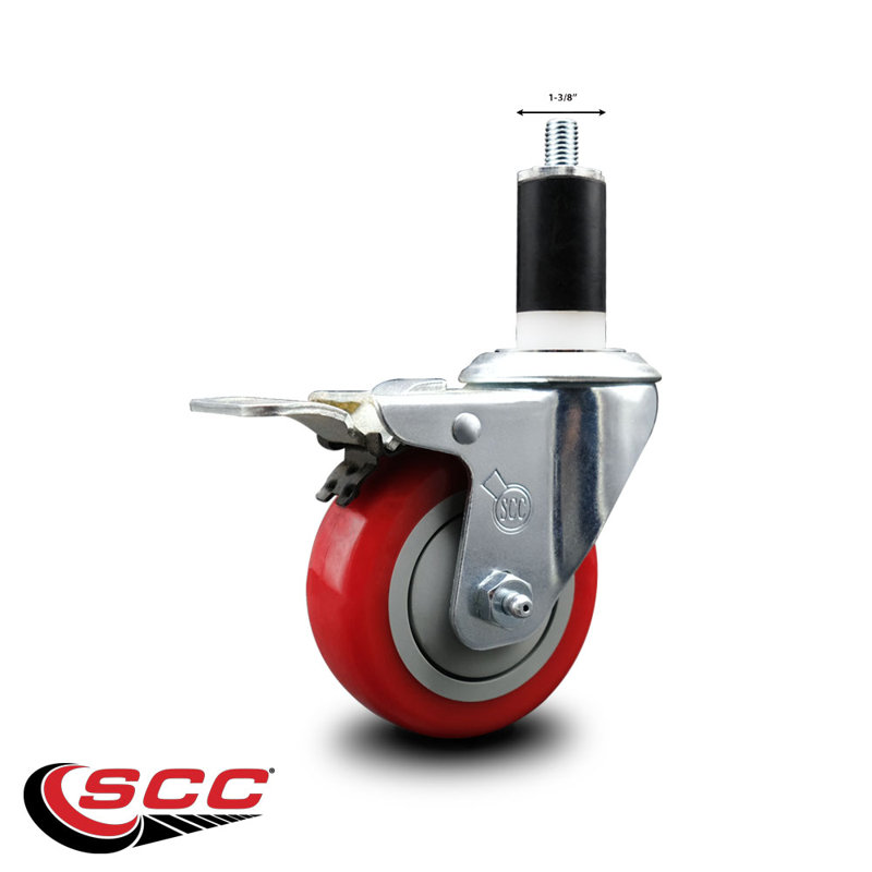 Poly pivot pivotant 1 3/8 po à roulettes extensibles avec frein à verrouillage total SCC