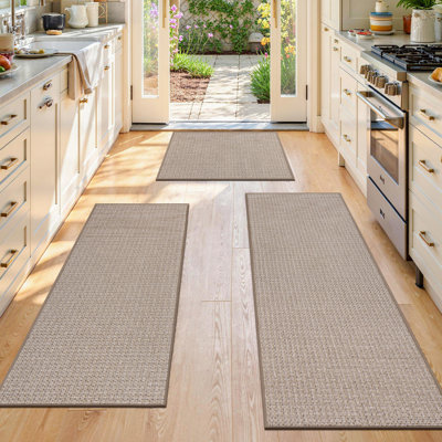 Woven Non-Slip Kitchen Mats (Set of 3)