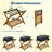 2-Pack Bamboo Folding Luggage Rack with Storage Shelf, 150 LBS Suitcase Stand with 5 Nylon Straps, Space-Saving Suitcase Holder for Bedroom, Guest Room, Hotel, Walnut-593950239