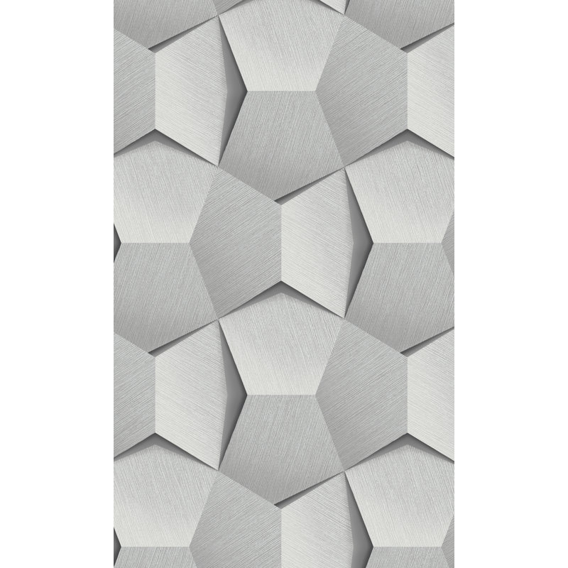 Rouleau de papier peint embossé 3D L 33 pi x l 21 po Glessie, gris
