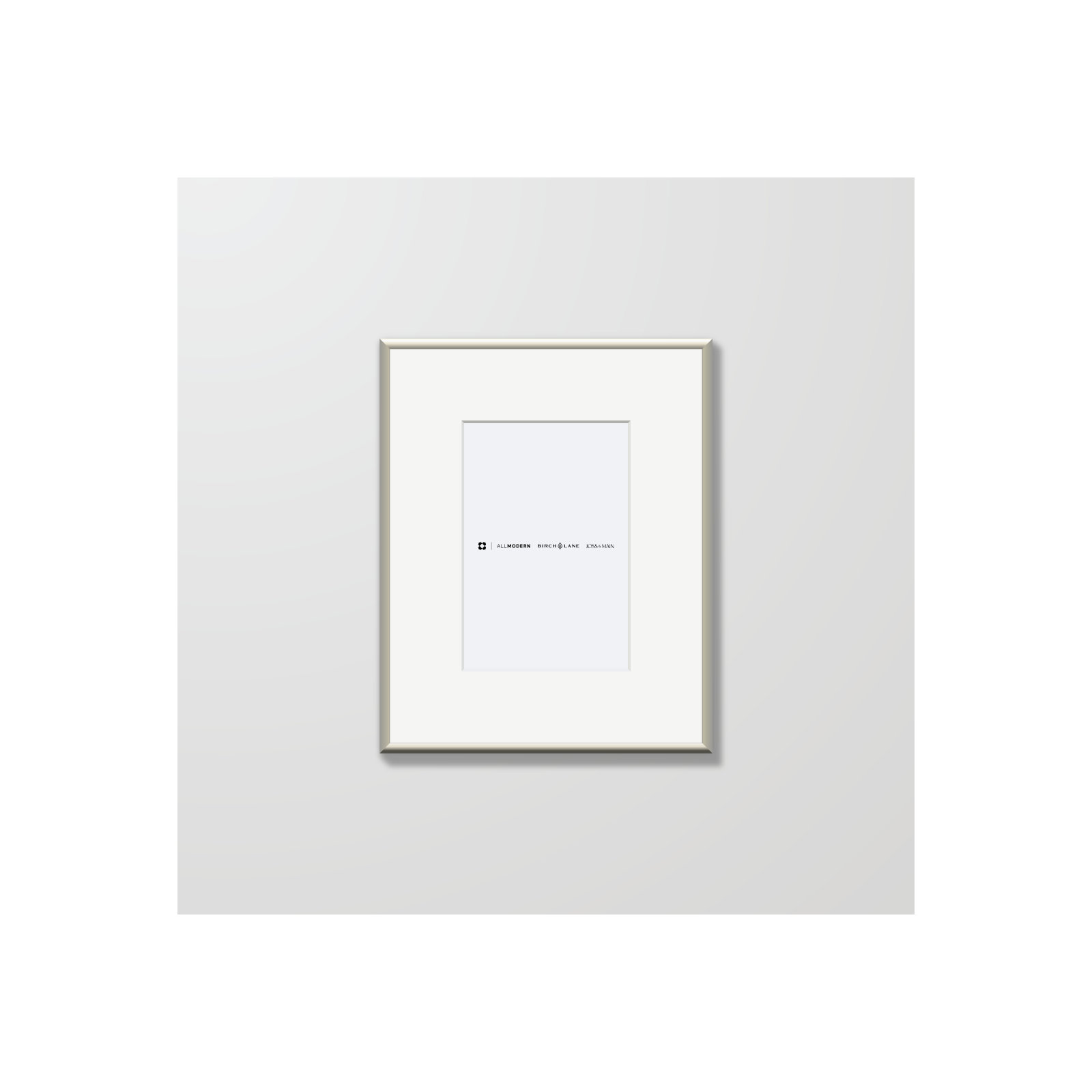 Feronia Metal Picture Frame with Mat, 4" x 6", Silver