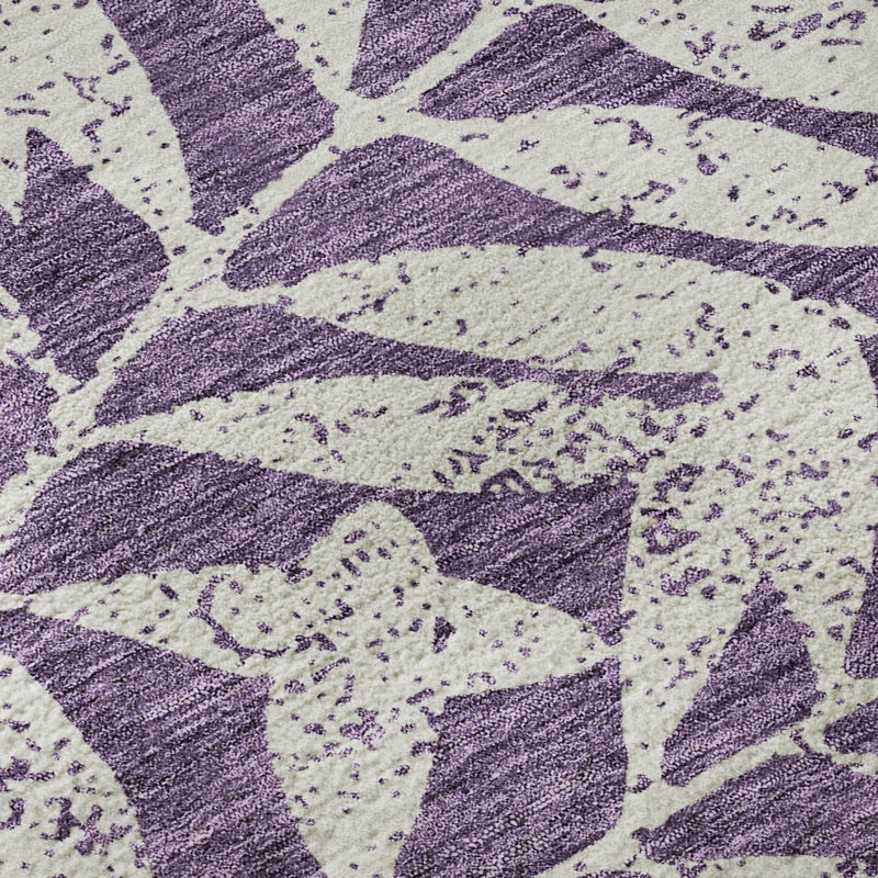 Premium Machine Washable Prisco Purple Rug, Rectangle 1'8" x 2'6"