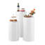 Ensemble de 3 socles cylindriques ronds blancs pour décoration de mariage et de fête - socles en plastique modernes avec couvercles en PVC