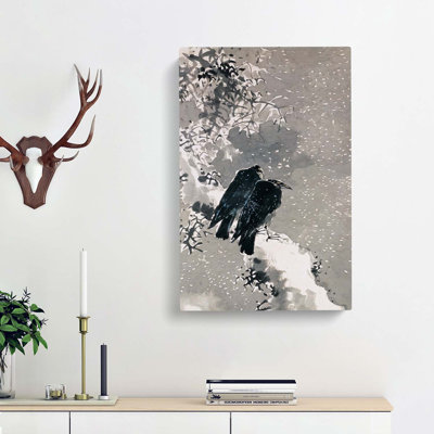 Two Crows by Yosa Buson - Wrapped Canvas