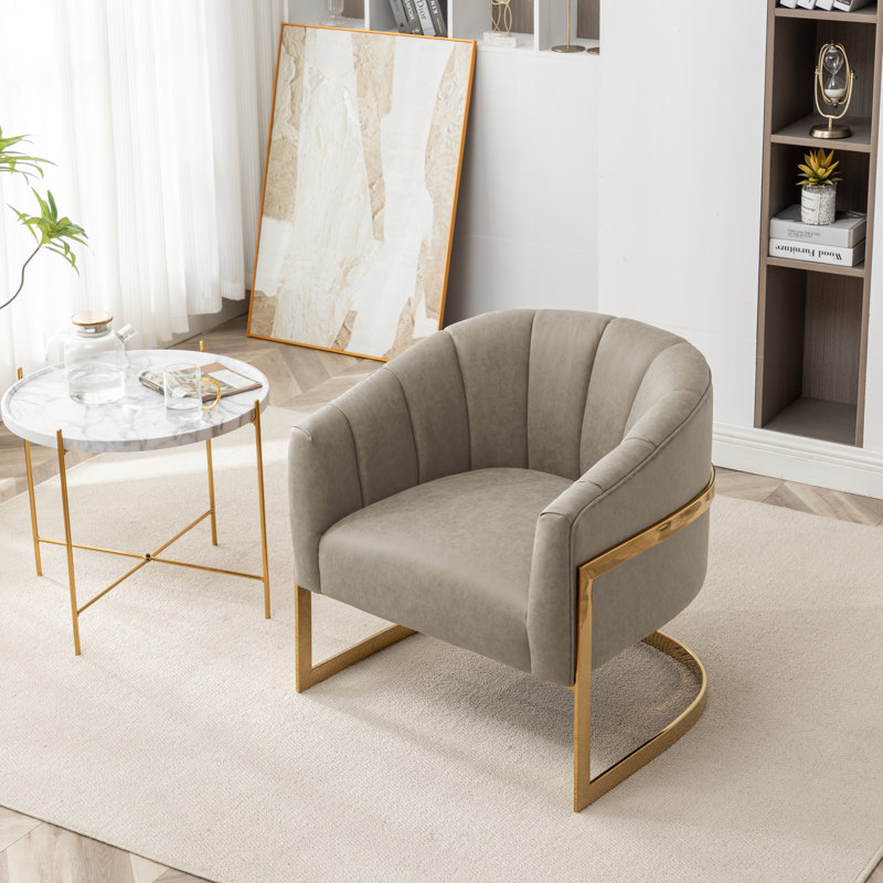 Fauteuil demi-tonneau Tellico, Polyester gris