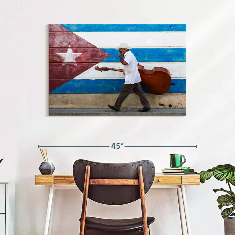 Abarca Cuban Cellist, 26" H x 39" W