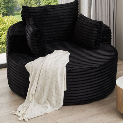 Canapé-lit simple moelleux en velours côtelé de 50 po L, sans assemblage requis Fauteuil-lit moelleux moderne avec coussin de dossier pour le salon, la chambre à coucher et le salon