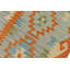 Tapis orange / bleu / jaune à motif géométrique en laine tissé à plat 8 pi 1 po x 11 pi 2 po Orrwell