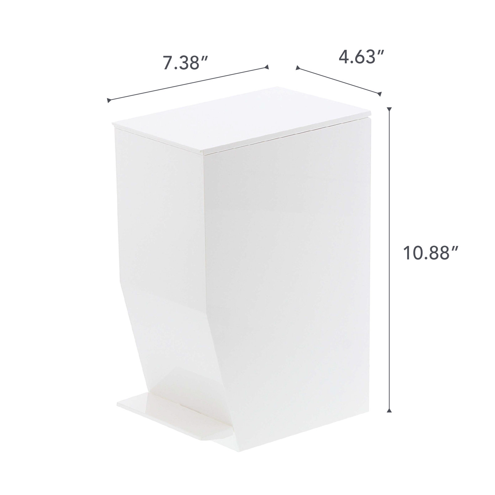 Yamazaki Home Tower 1gal Step-On Basket, White