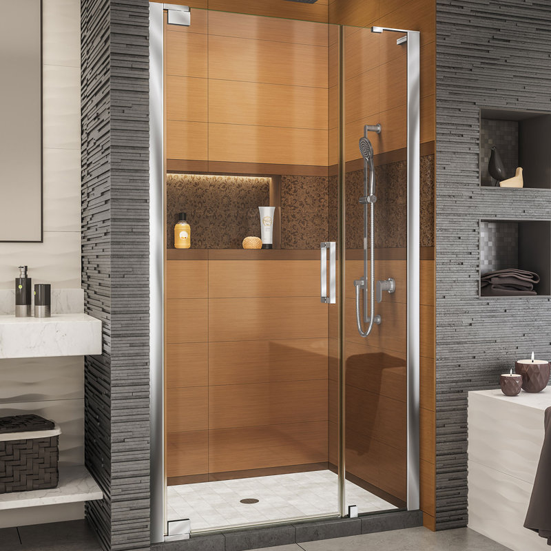 DreamLine Elegance-LS 48 1/4 - 50 1/4 inch W x 72 inch H Frameless Pivot Shower Door in Chrome, Chrome, 50.25"