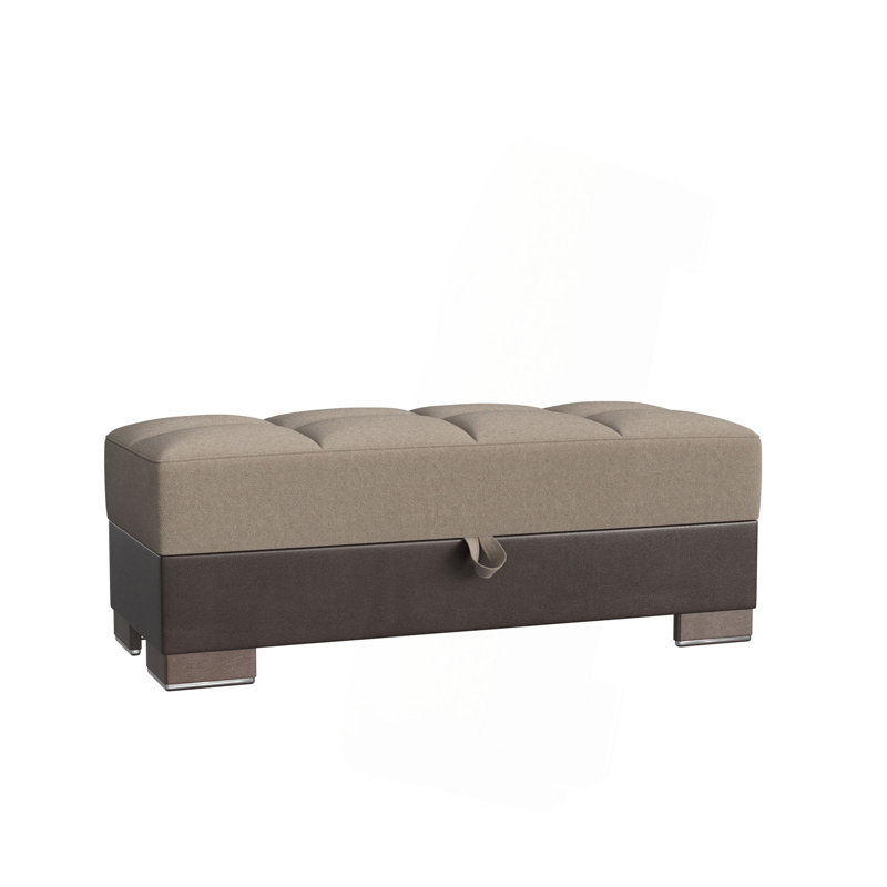 Collection Repose-pieds rembourré avec rangement (SEULEMENT OTTOMAN), Bronze/brun