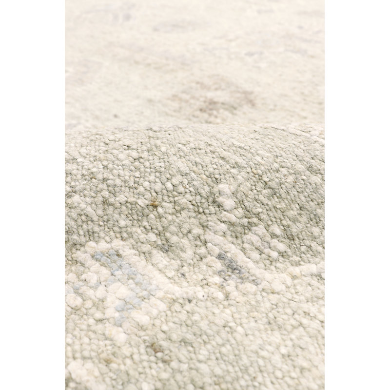 Tapis beige / brun en laine noué à la main de style oriental rectangulaire Oushak 9 pi 3 po x 12 pi