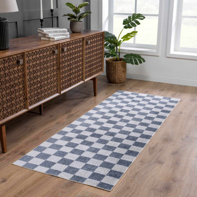 Tapis bleu en polyester tissé à la machine Brunetti