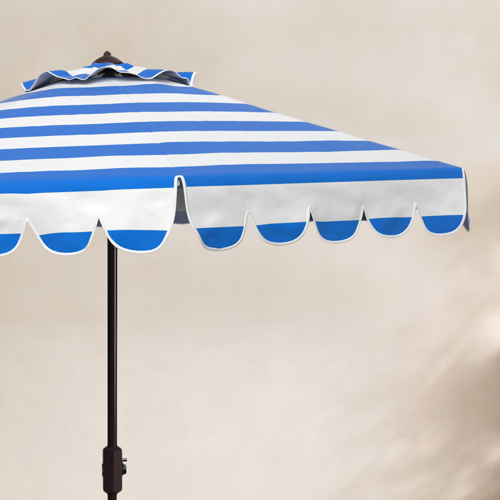 Natalee 8.4' Market Umbrella, Pacific Blue Stripe/White