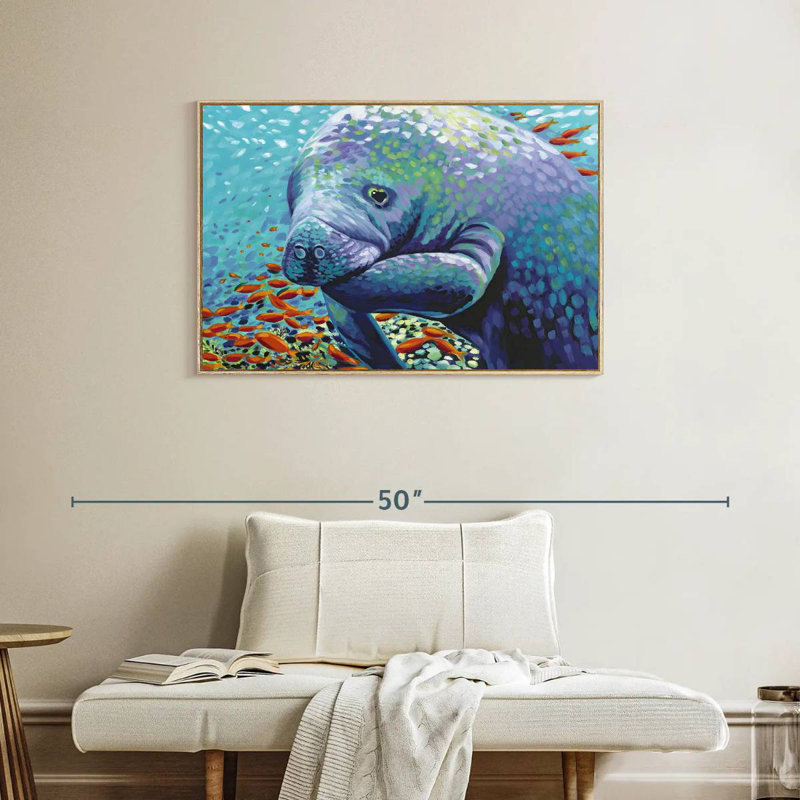 Chérie de mer II, Cadre flottant en bois naturel, 37 po x 25 po