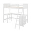 Lit simple mezzanine combiné avec bureau intégré et étagères