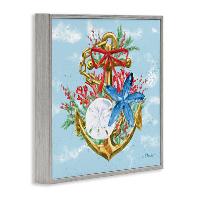  Holiday Submerged Anchor Grey Framed Giclee Art by Paul Brent