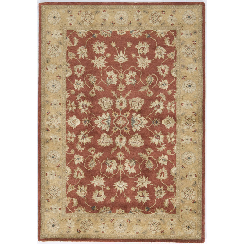 Bhawan Hand-Tufted Rust Area Rug, Rectangle 3' x 5'