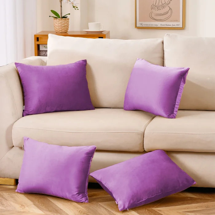 Velvet Reversible Throw Pillow, Violet