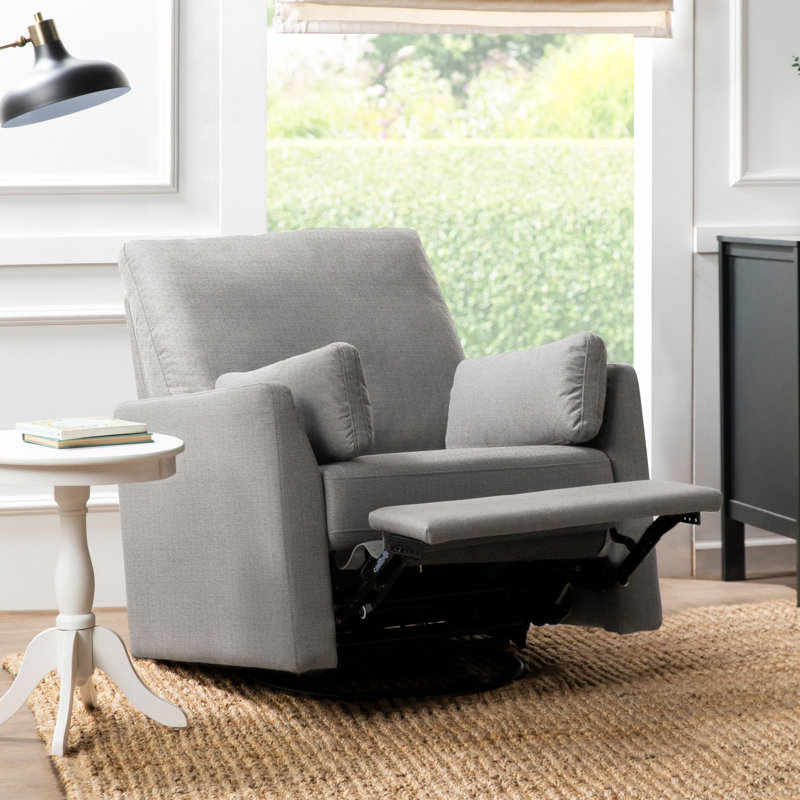 Ethan Swivel Recliner in Performance Fabric, Gray